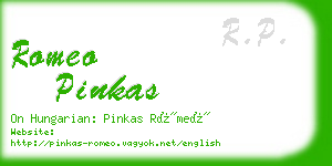 romeo pinkas business card